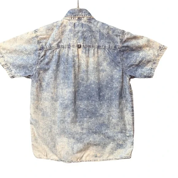 Vintage Company 81 Button Down Shirt Mens Large Blue Y2K Acid Wash Anchor Print - Picture 2 of 15